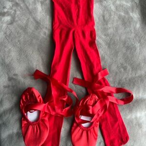 Kids Red Ballet Costume Set